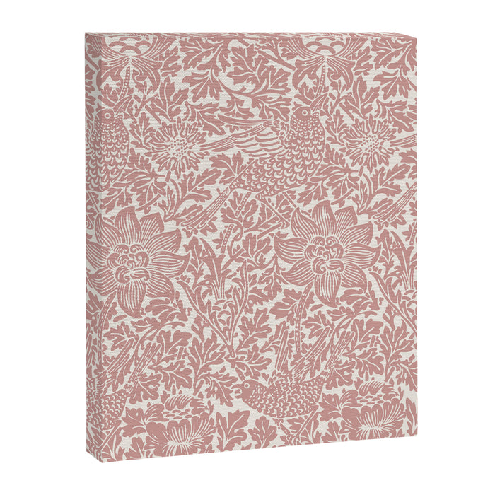 William Morris Vintage Strawberry Thief Pink & White Pattern Canvas Print Gallery Image 1