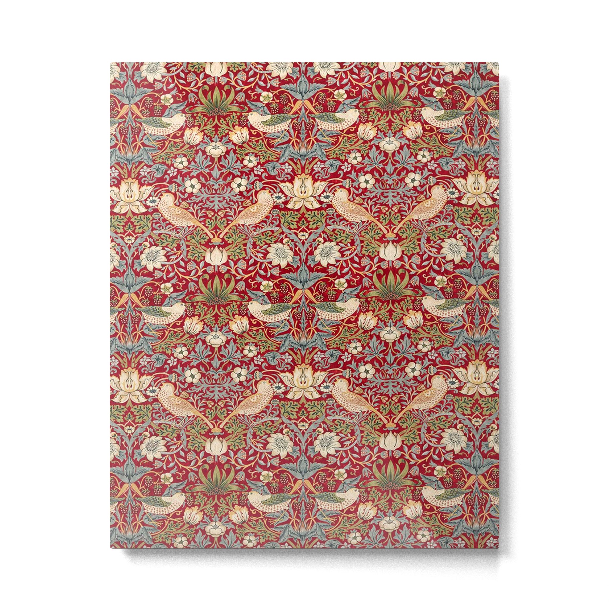 William Morris Vintage Strawberry Thief Red Pattern Metal Print Gallery Image 6