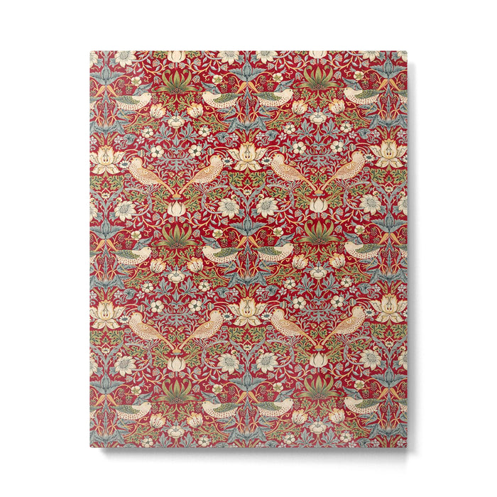 William Morris Vintage Strawberry Thief Red Pattern Metal Print Gallery Image 1