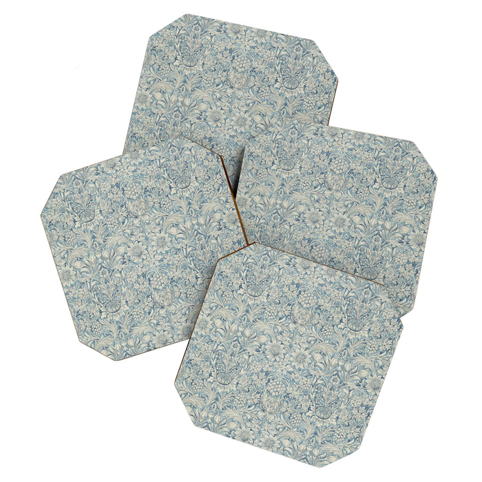 William Morris Vintage Sunflower Blue Slate & Vellum Coaster Gallery Image 1