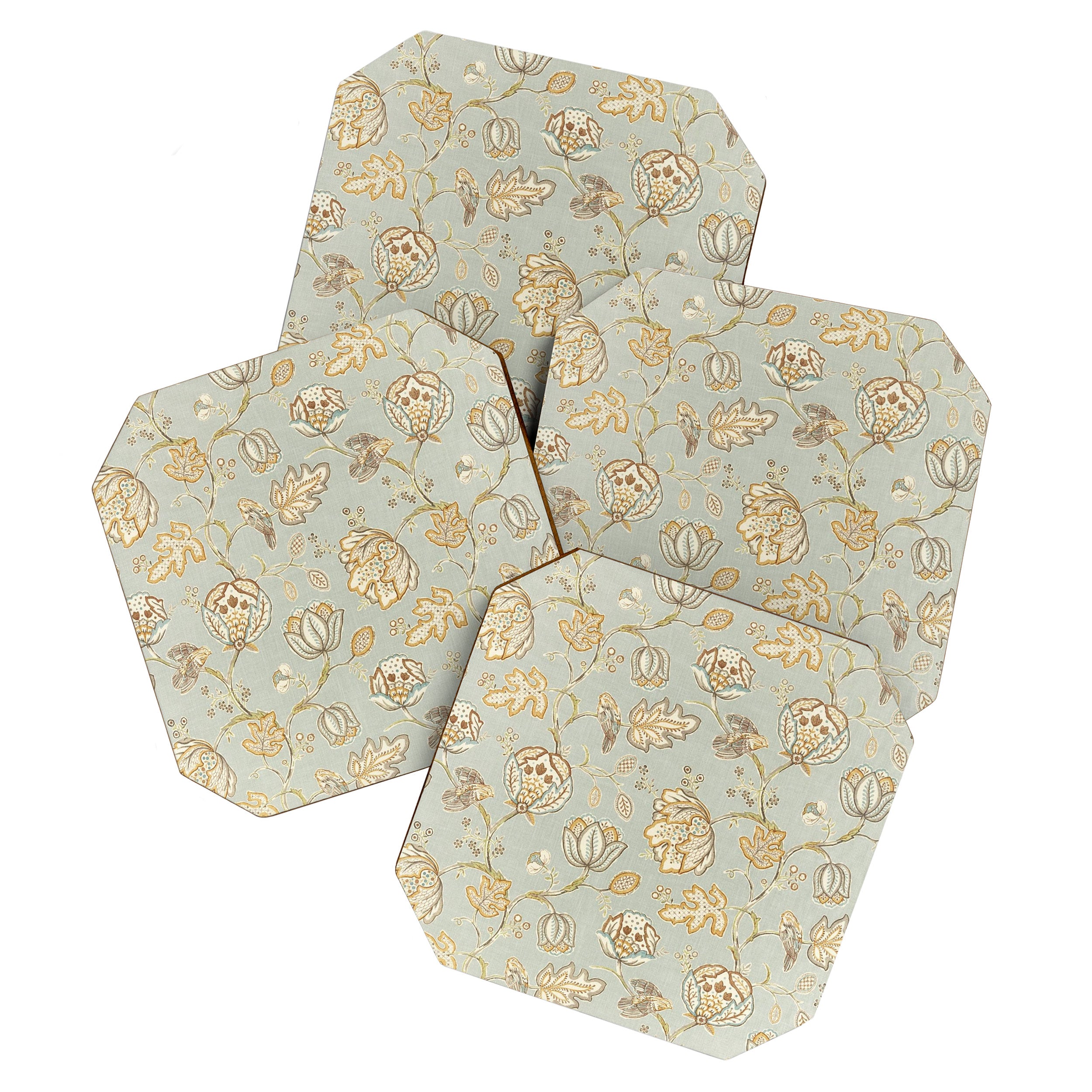 William Morris Vintage Theodosia Grey Pattern  Coaster Gallery Image 1