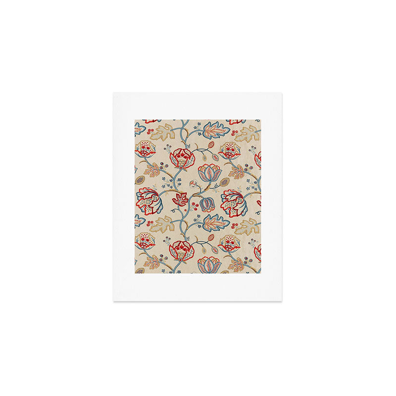 William Morris Vintage Theodosia Wine Indigo Red Blue Pattern Art Print Gallery Image 1