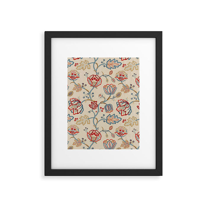William Morris Vintage Theodosia Wine Indigo Red Blue Pattern Framed Art Print Gallery Image 1