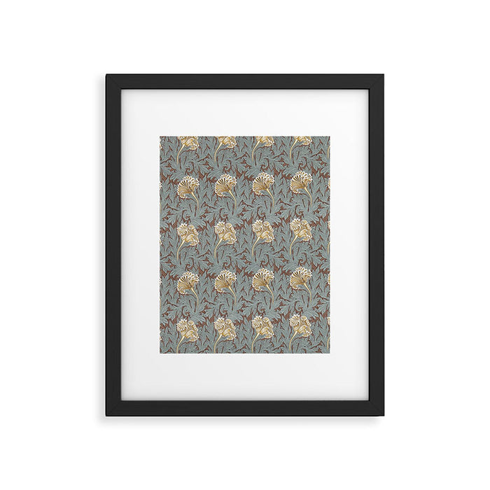 William Morris Vintage Tulip Bullrush Slate Framed Art Print Gallery Image 1