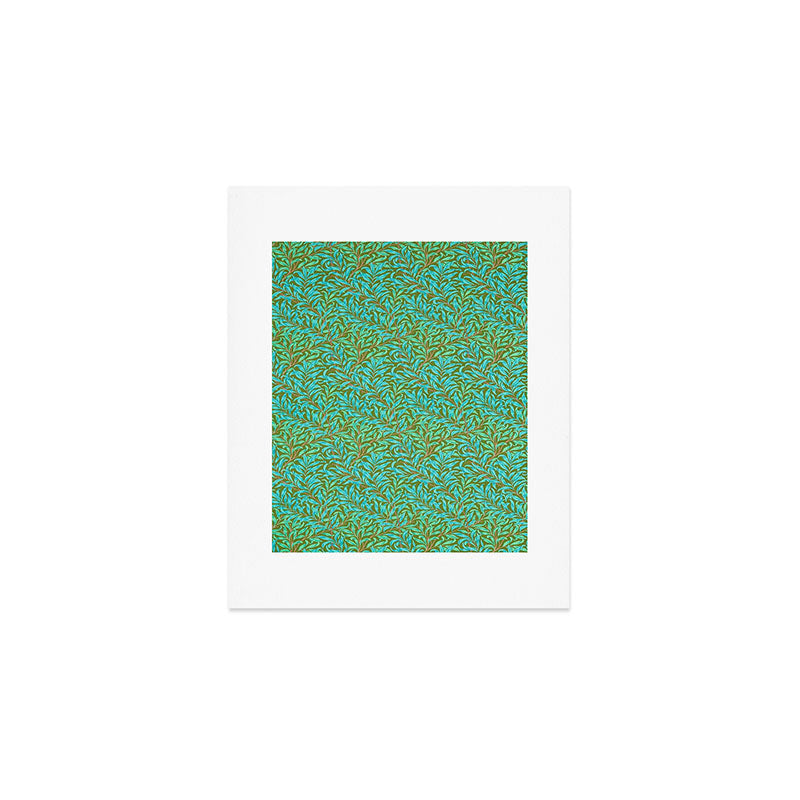 William Morris Vintage Willow Bough Turquoise Olive Art Print Gallery Image 1