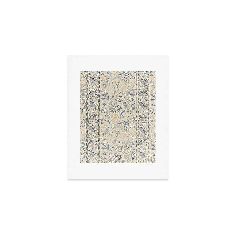 William Morris Vintage Wilhelmina Weave Lethaby Pale Blue Indigo Art Print Gallery Image 1