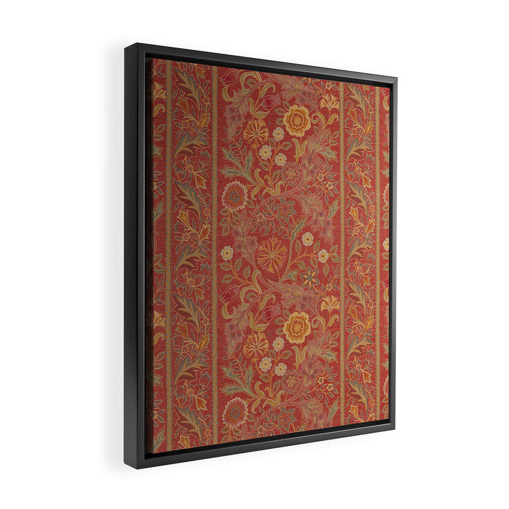William Morris Vintage Wilhelmina Weave Lethaby Rust Red Framed Canvas Print Gallery Image 2
