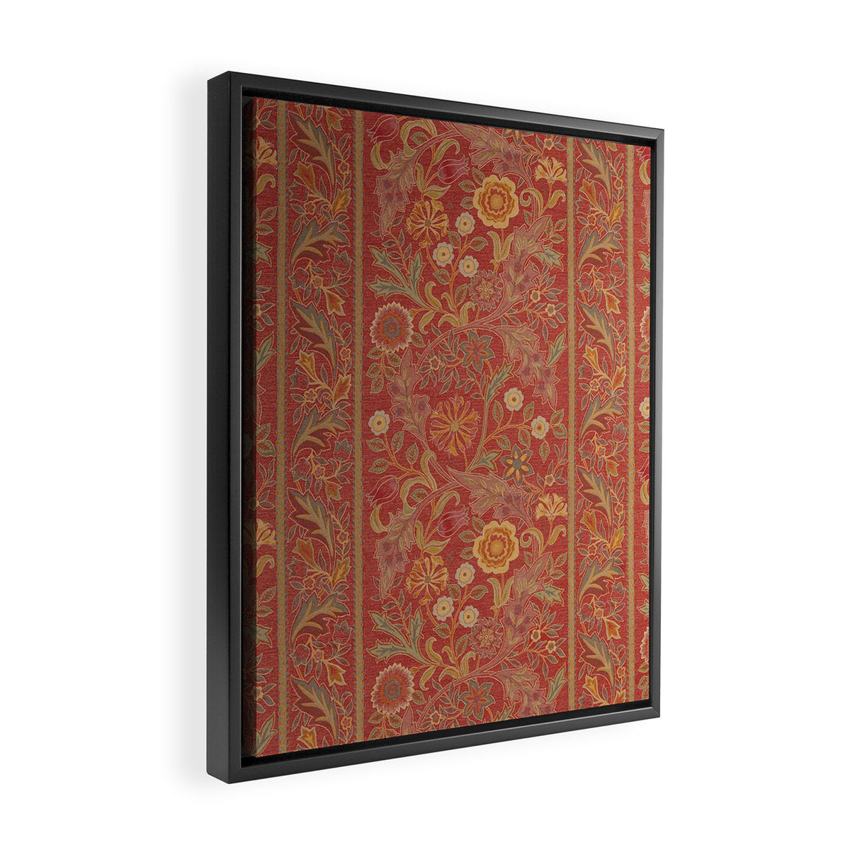William Morris Vintage Wilhelmina Weave Lethaby Rust Red Framed Canvas Print Gallery Image 2