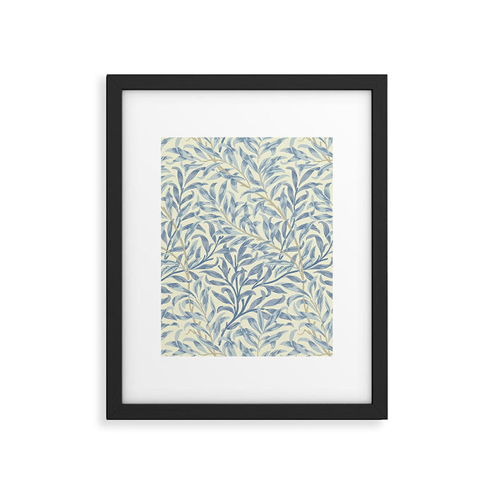 William Morris Vintage Willow Bough Blue Cream Pattern Framed Art Print Gallery Image 1