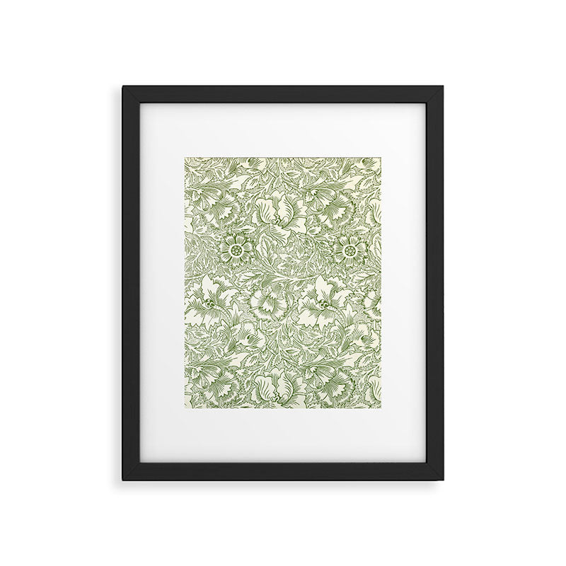 William Morris Wild Tulip Forest Green Floral Framed Art Print Gallery Image 5