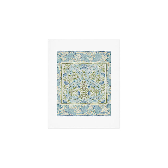 William Morris Wilhelmina Melsetter Indigo Light Blue Floral Art Print Gallery Image 1
