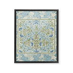 William Morris Wilhelmina Melsetter Indigo Light Blue Floral Framed Canvas Print Gallery Image 8
