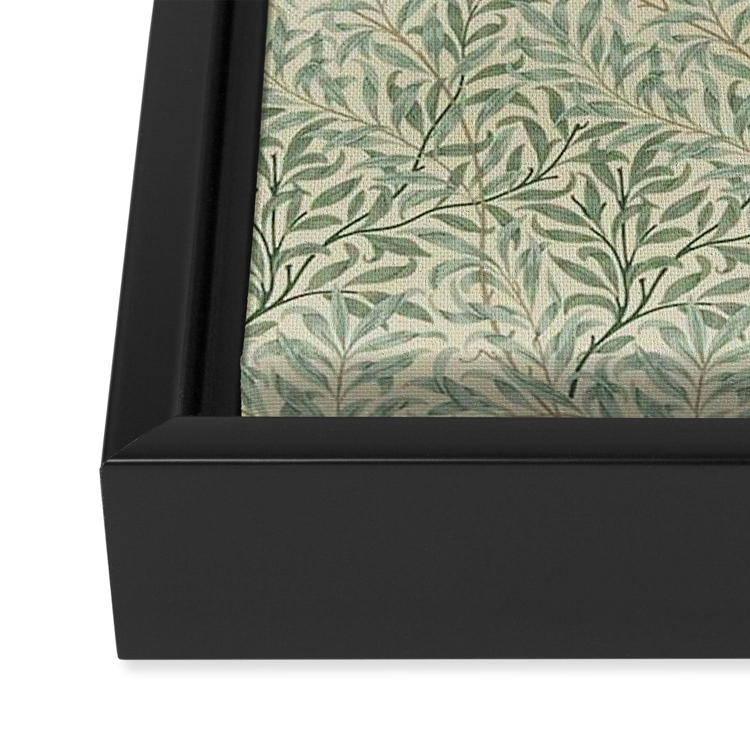 William Morris Willow Bough Cream Pale Green Framed Canvas Print Gallery Image 3