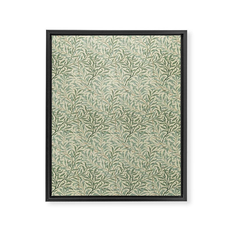 William Morris Willow Bough Cream Pale Green Framed Canvas Print Gallery Image 8