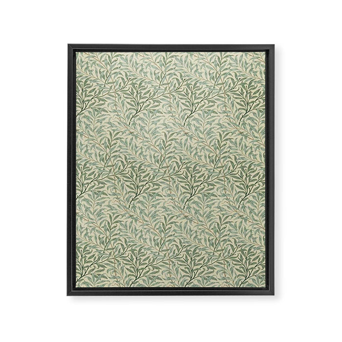 William Morris Willow Bough Cream Pale Green Framed Canvas Print Gallery Image 1