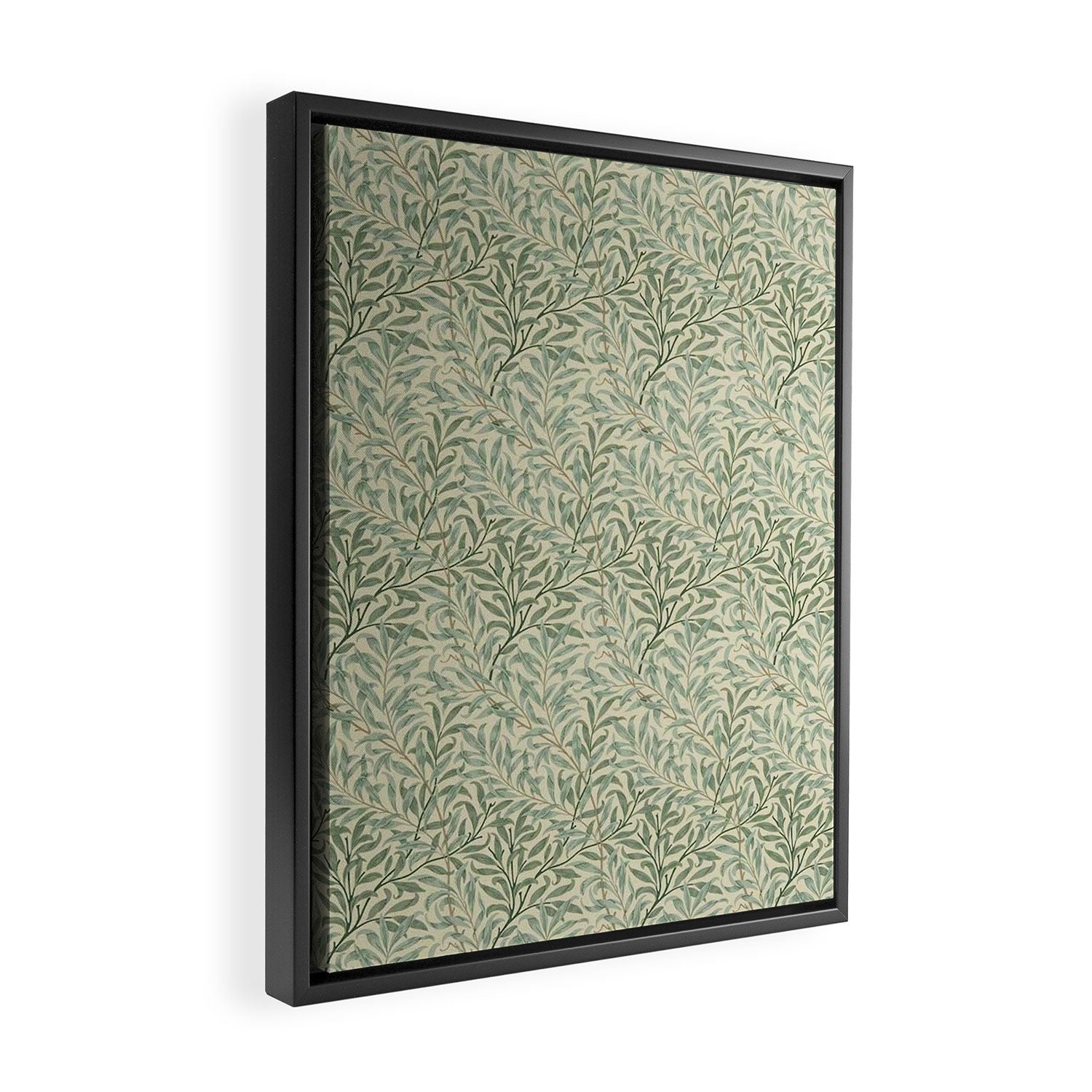 William Morris Willow Bough Cream Pale Green Framed Canvas Print Gallery Image 2