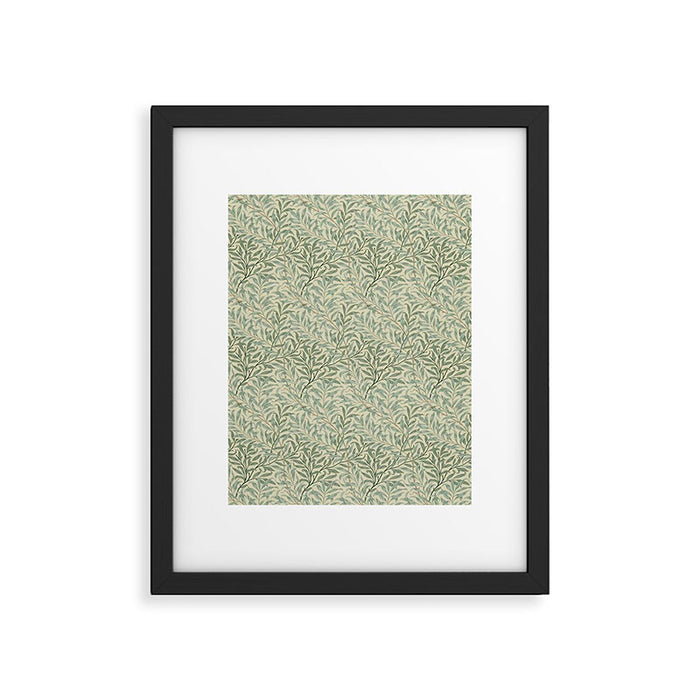 William Morris Willow Bough Cream Pale Green Framed Art Print Gallery Image 1