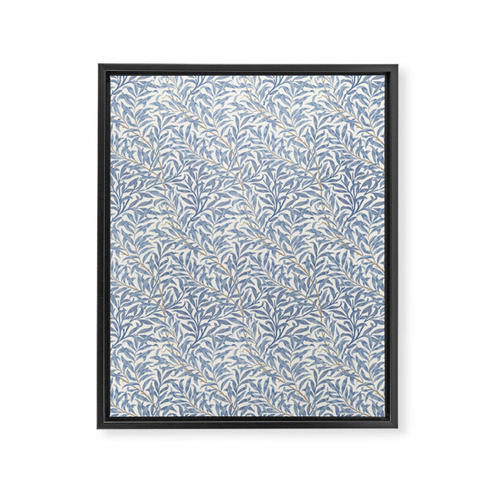 William Morris Willow Bough Blue Delft Porcelain Framed Canvas Print Gallery Image 1