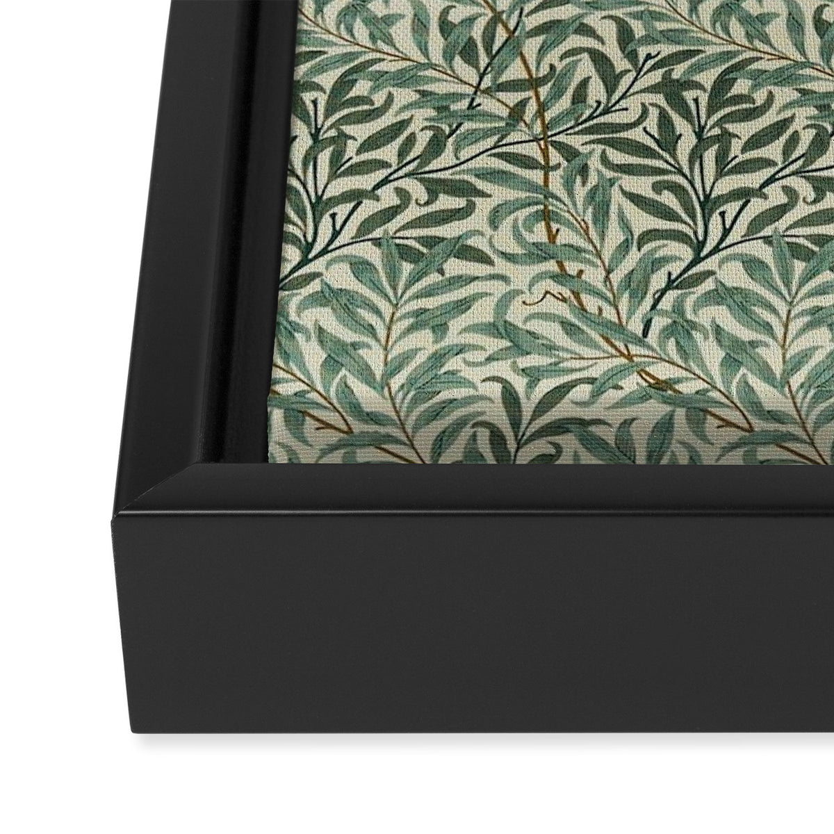 William Morris Willow Bough Cream Green Framed Canvas Print Gallery Image 3