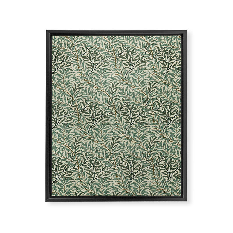 William Morris Willow Bough Cream Green Framed Canvas Print Gallery Image 8