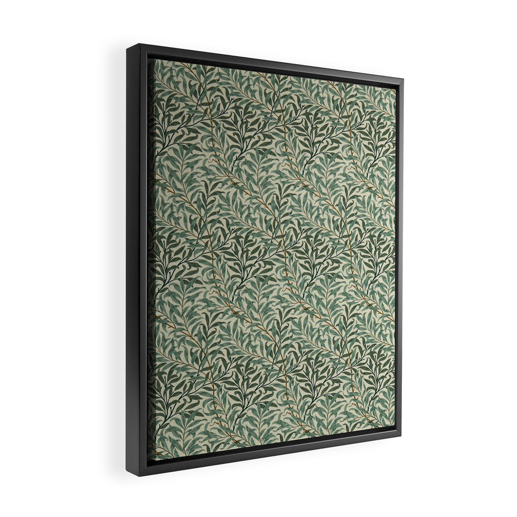 William Morris Willow Bough Cream Green Framed Canvas Print Gallery Image 2