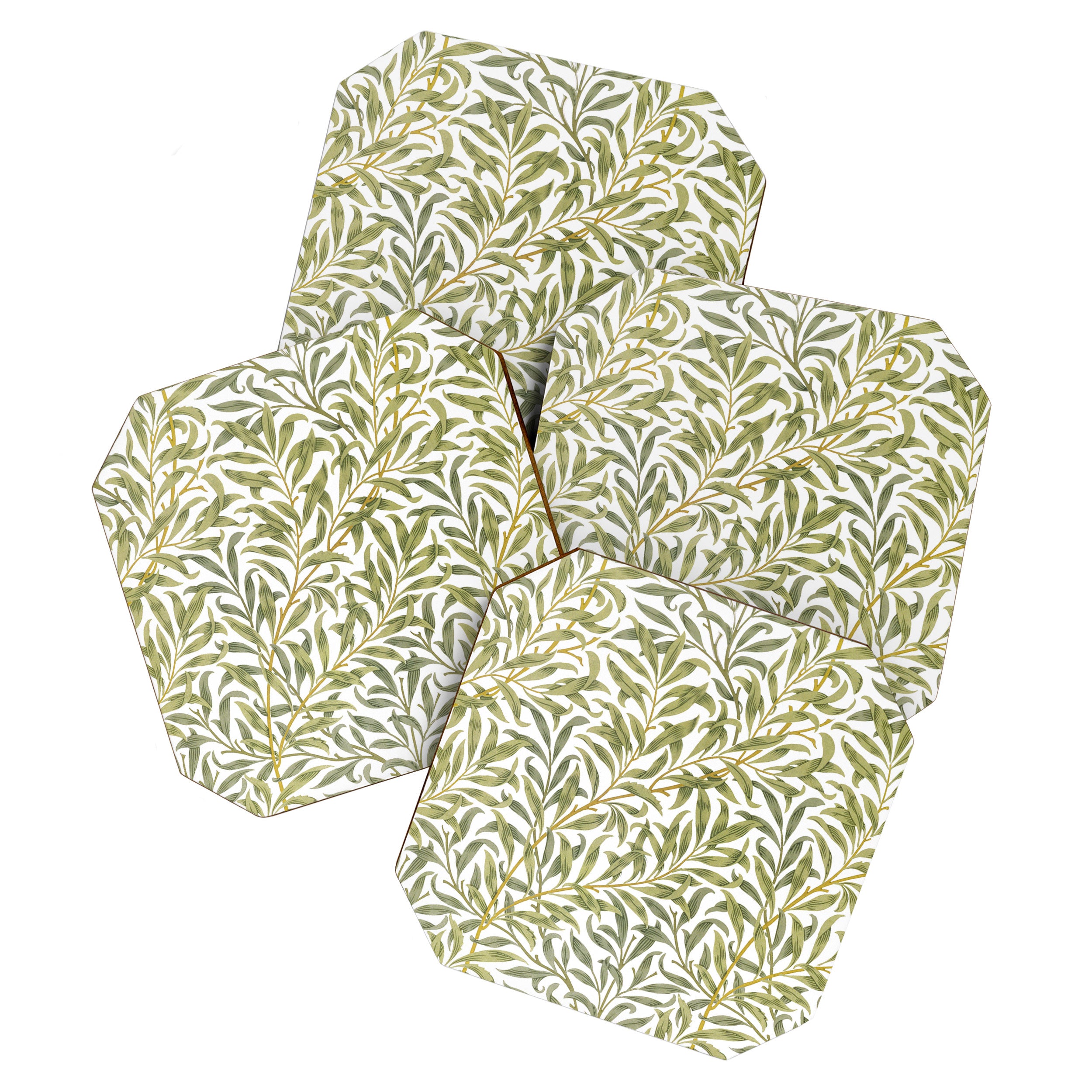William Morris Willow Bough Green & White 1887 Coaster Gallery Image 1
