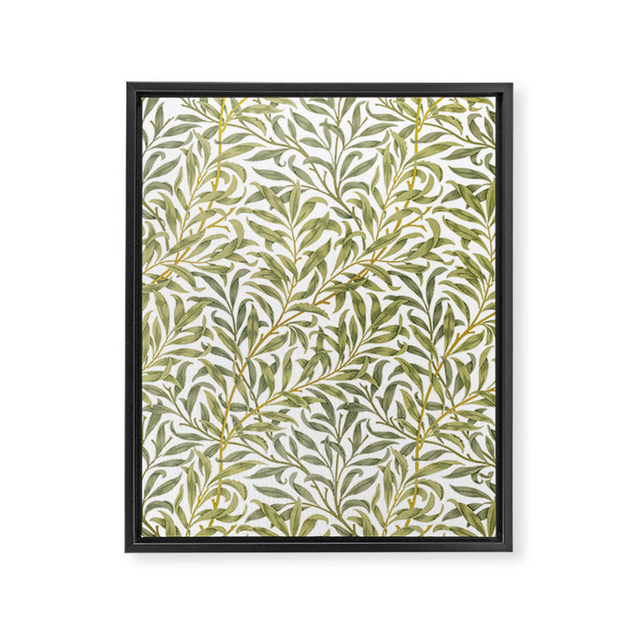 William Morris Willow Bough Green & White 1887 Framed Canvas Print Gallery Image 1