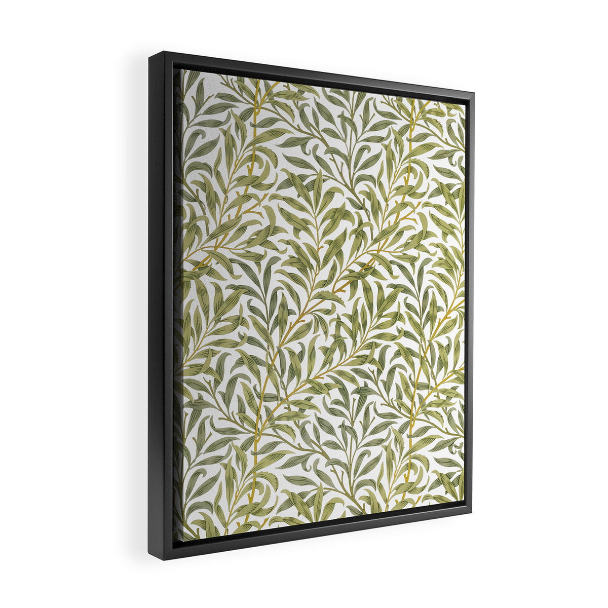 William Morris Willow Bough Green & White 1887 Framed Canvas Print Gallery Image 2