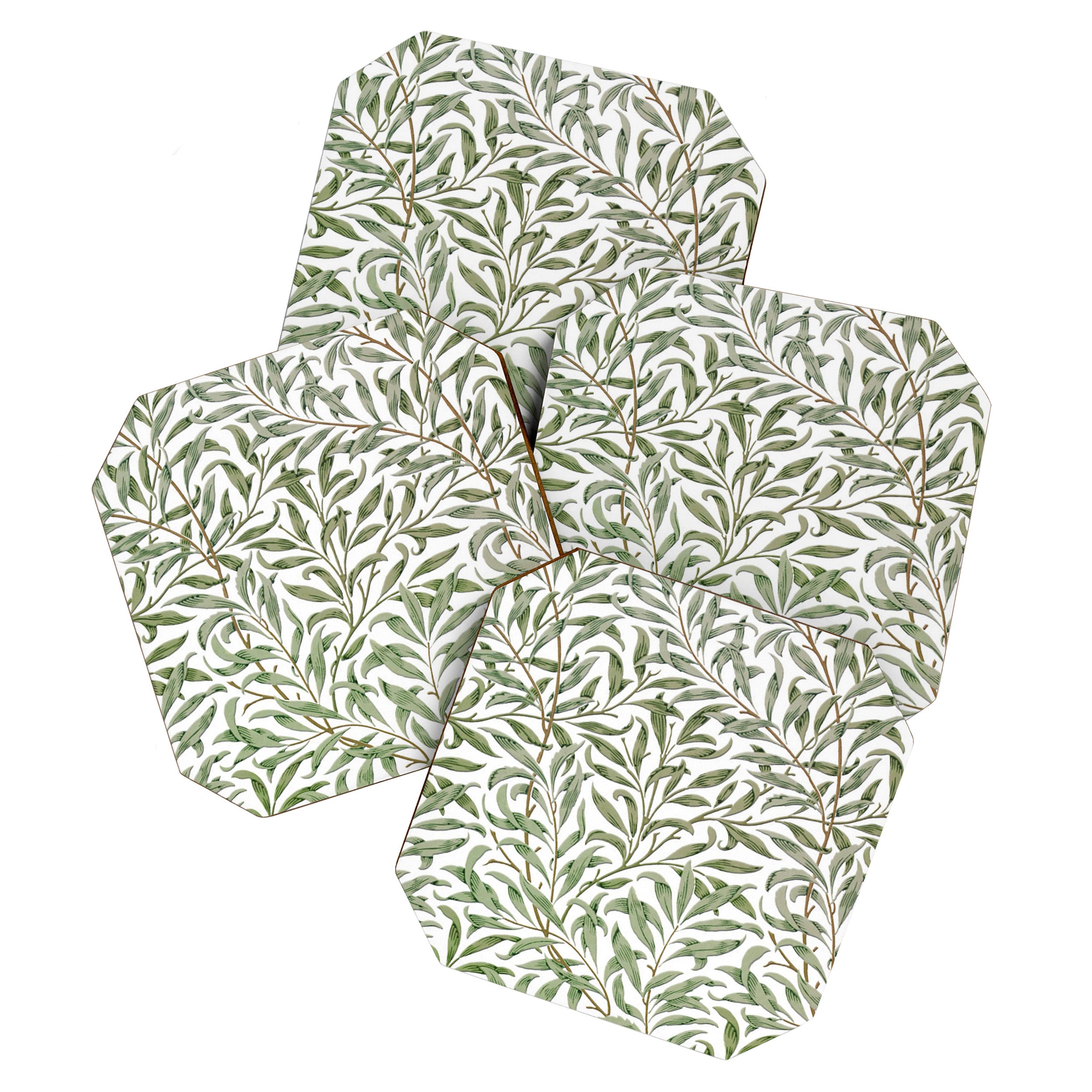 William Morris Willow Bough Green & White Coaster Gallery Image 1