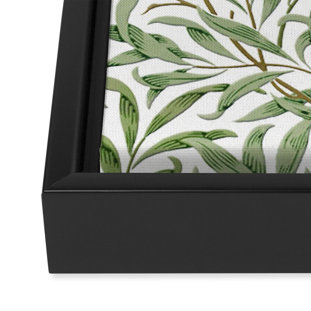 William Morris Willow Bough Green & White Framed Canvas Print Gallery Image 3