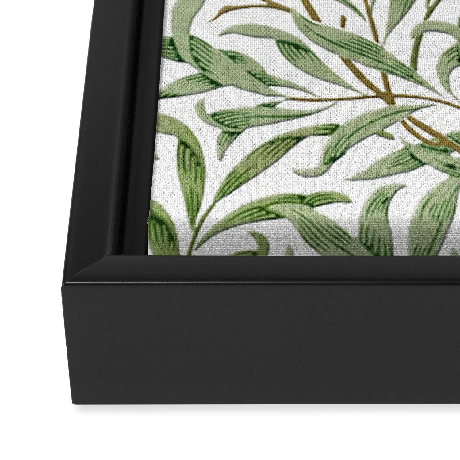 William Morris Willow Bough Green & White Framed Canvas Print Gallery Image 3