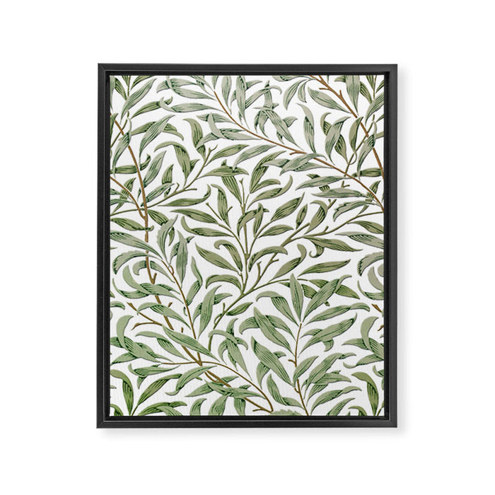 William Morris Willow Bough Green & White Framed Canvas Print Gallery Image 1