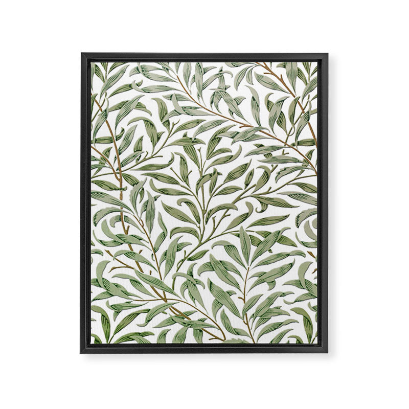 William Morris Willow Bough Green & White Framed Canvas Print Gallery Image 8