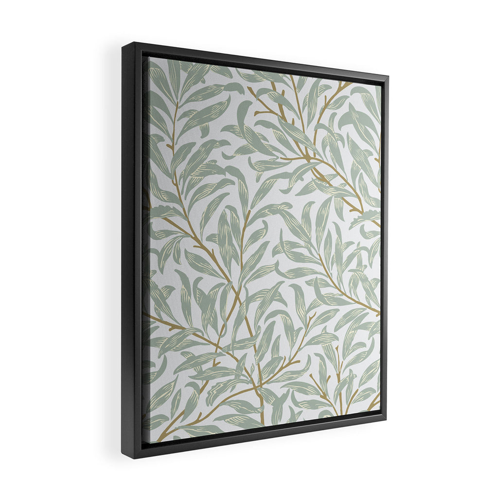 William Morris Willow Bough Pastel Blue Green Framed Canvas Print Gallery Image 2
