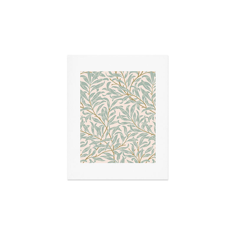 William Morris Willow Bough Pink Mint Art Print Gallery Image 1