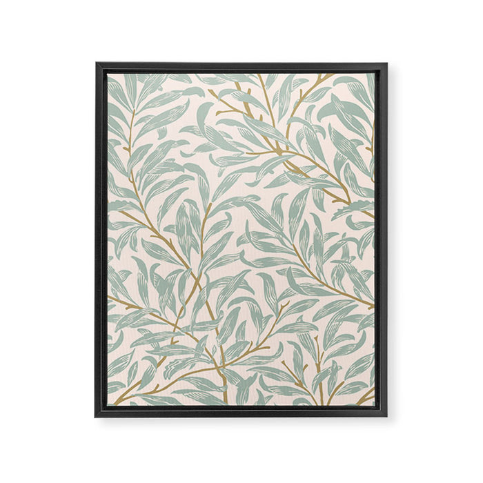 William Morris Willow Bough Pink Mint Framed Canvas Print Gallery Image 1