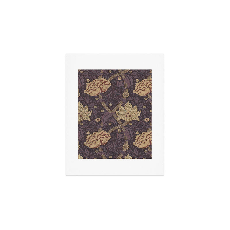 William Morris Windrush Aubergine Wine Vintage Pattern Art Print Gallery Image 1