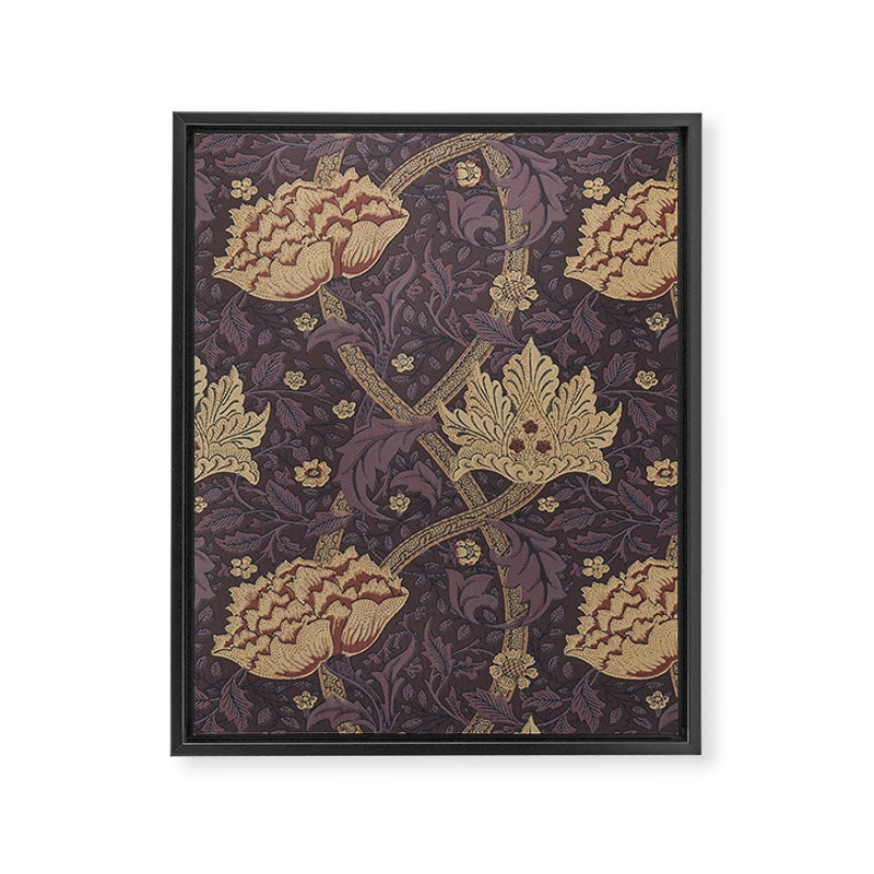 William Morris Windrush Aubergine Wine Vintage Pattern Framed Canvas Print Gallery Image 8