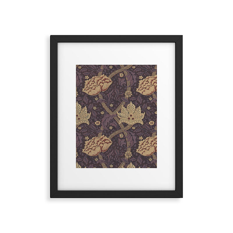 William Morris Windrush Aubergine Wine Vintage Pattern Framed Art Print Gallery Image 6