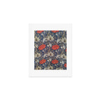 William Morris Windrush Blue Red Vintage Pattern Art Print Gallery Image 1