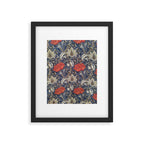William Morris Windrush Blue Red Vintage Pattern Framed Art Print Gallery Image 6