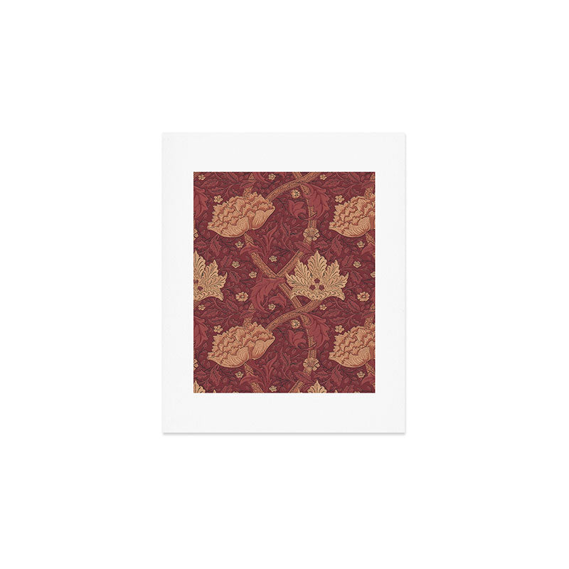 William Morris Windrush Dark Red Brick Vintage Pattern Art Print Gallery Image 1