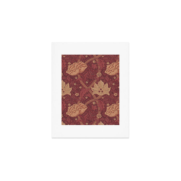 William Morris Windrush Dark Red Brick Vintage Pattern Art Print Gallery Image 1
