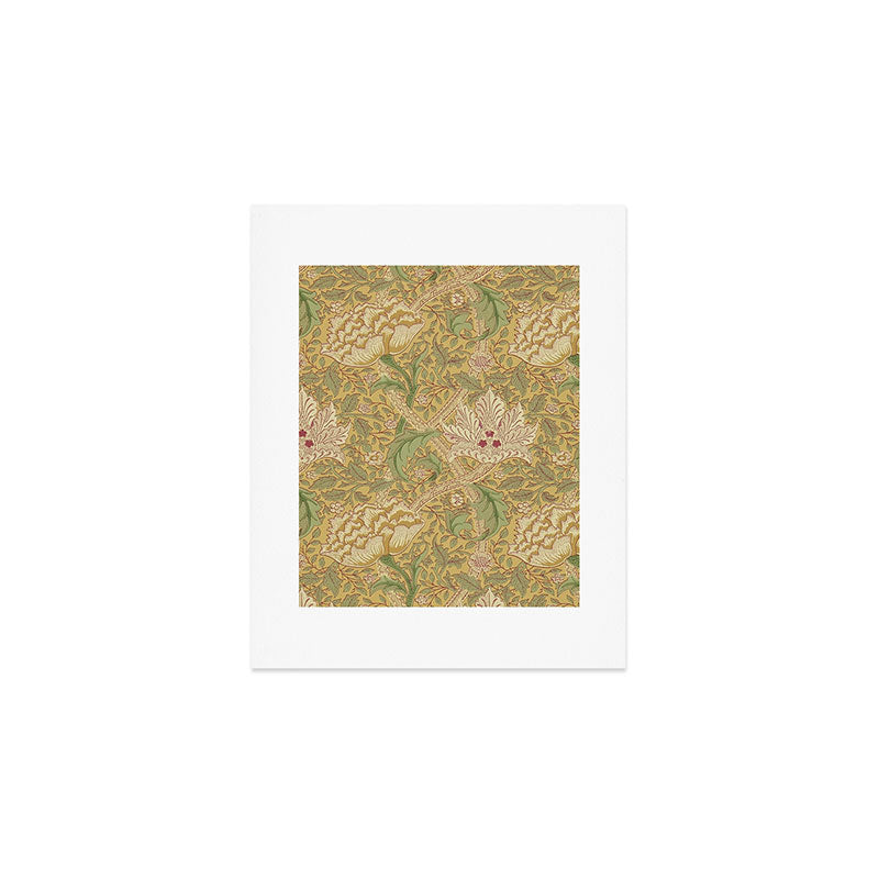 William Morris Windrush Gold Thyme Green Vintage Pattern Art Print Gallery Image 1