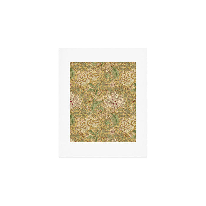 William Morris Windrush Gold Thyme Green Vintage Pattern Art Print Gallery Image 1
