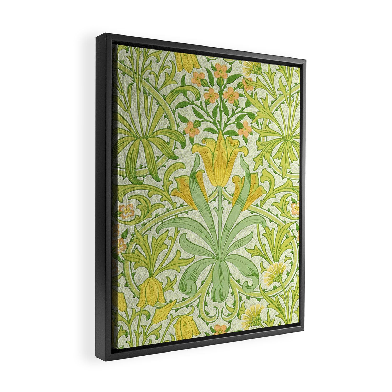 William Morris Woodland Weeds Sap Green Framed Canvas Print Gallery Image 2