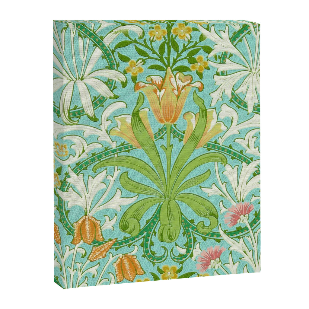William Morris Woodland Weeds Orange Turquoise Canvas Print Gallery Image 8
