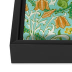 William Morris Woodland Weeds Orange Turquoise Framed Canvas Print Gallery Image 3