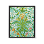 William Morris Woodland Weeds Orange Turquoise Framed Canvas Print Gallery Image 8