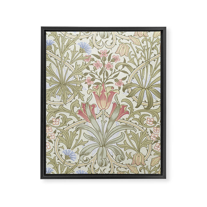 William Morris Woodland Weeds Pastel Floral Framed Canvas Print Gallery Image 1